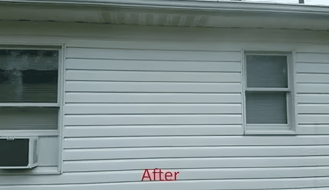 Clean white exterior wall and windows
