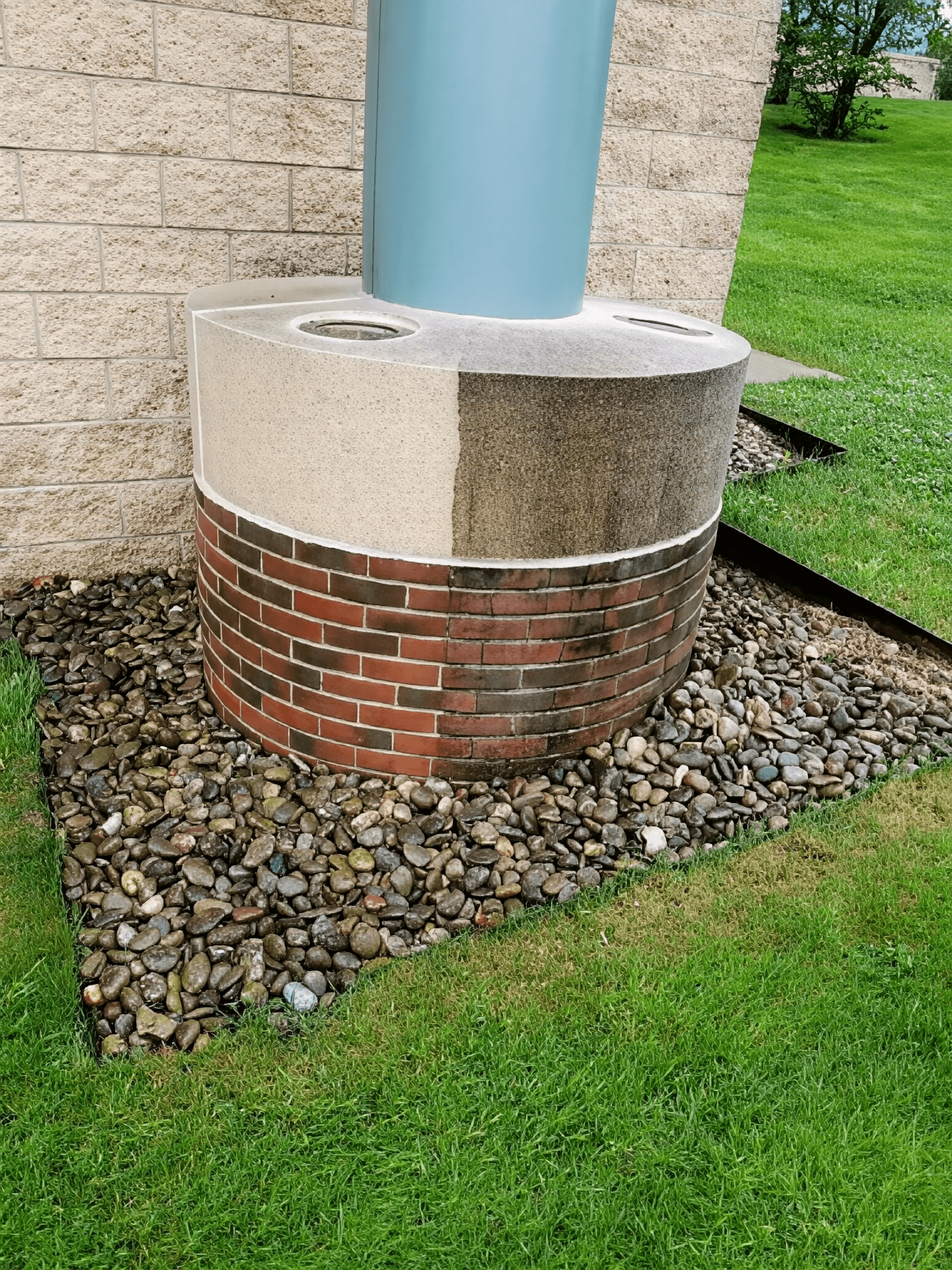 Cleaned and dirty wall section comparison