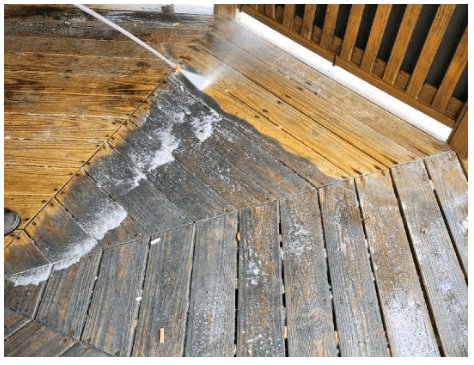 Restoring deck with high-pressure water jet