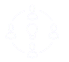 Group brainstorming with interconnected figures